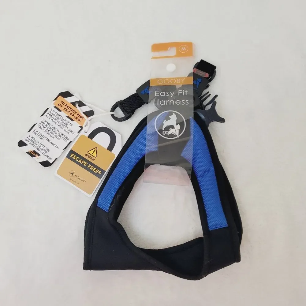 Gooby Escape Free Easy Fit Dog Harness Blue Medium 18 to 21.75 Inch Chest New